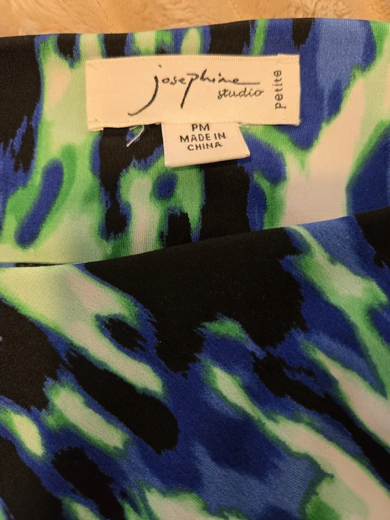 Sleeveless Midi Dress in Blue, Green & White Twist-Front - Picture 2 of 5